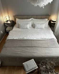 Clearance Beliani Parisanky Kangas Säilytystila Beige 180 X 200 Cm Dreux