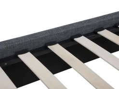 Best Sale Beliani Parisanky Kangas Tummanharmaa 180 X 200 Cm Belfort