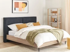 Best Sale Beliani Parisanky Kangas Tummanharmaa 180 X 200 Cm Izernore