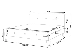 Online Beliani Parisanky Kangas Tummanharmaa 160 X 200 Cm Rennes Ii