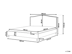 Sängyt<Beliani Parisanky Kangas Tummanharmaa 180 X 200 Cm Montpellier