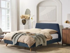 Sängyt<Beliani Parisanky Kangas Tummansininen 180 X 200 Cm Vienne