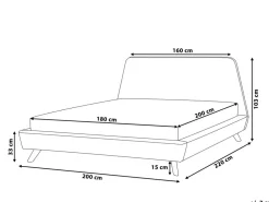 Sängyt<Beliani Parisanky Kangas Tummansininen 180 X 200 Cm Vienne