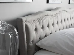 Sängyt<Beliani Parisanky Kangas Vaaleanharmaa 180 X 200 Cm Metz