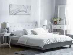 Sale Beliani Parisanky Kangas Vaaleanharmaa 180 X 200 Cm Saverne