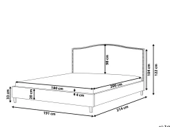 Sängyt<Beliani Parisanky Kangas Vaaleat Led-Valot Tummanharmaa 180 X 200 Cm Montpellier