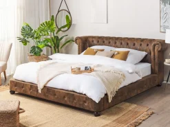 Clearance Beliani Parisanky Keinomokkanahka Ruskea 180 X 200 Cm Cavaillon