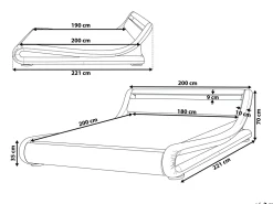 Cheap Beliani Parisanky Keinonahka Led-Valo Harmaa 180 X 200 Cm Avignon