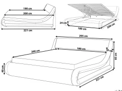 Outlet Beliani Parisanky Keinonahka Säilytystila Valkoinen 180 X 200 Cm Avignon