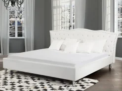 Hot Beliani Parisanky Keinonahka Säilytystila Valkoinen 180 X 200 Cm Metz