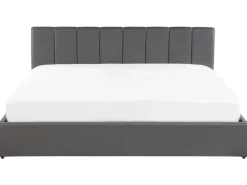 Sängyt<Beliani Parisanky Keinonahka Säilytystila Tummanharmaa 180 X 200 Cm Dreux