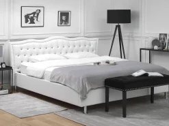 Sängyt<Beliani Parisanky Keinonahka Valkoinen 180 X 200 Cm Metz