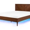Sängyt<Beliani Parisanky Led-Valot Tumma Puu 160 X 200 Cm Mialet