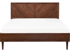 Sängyt<Beliani Parisanky Led-Valot Tumma Puu 160 X 200 Cm Mialet