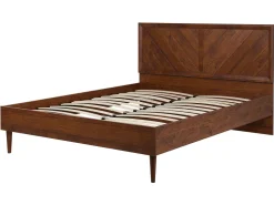 Sängyt<Beliani Parisanky Led-Valot Tumma Puu 160 X 200 Cm Mialet