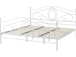 Store Beliani Parisanky Metalli Valkoinen 180 X 200 Cm Lyra