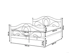 Store Beliani Parisanky Metalli Valkoinen 180 X 200 Cm Lyra