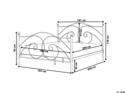 Sängyt<Beliani Parisanky Metalli Valkoinen 180 X 200 Cm Dinard