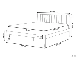 Fashion Beliani Parisanky Metalli Valkoinen/Vaalea Puu 180 X 200 Cm Maurs