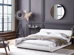 Discount Beliani Parisanky Nahka Valkoinen 180 X 200 Cm Avignon