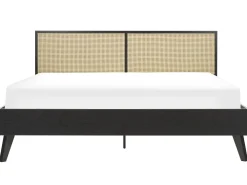 Fashion Beliani Parisanky Rottinki Musta 180 X 200 Cm Monpazier