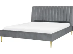 Sängyt<Beliani Parisanky Sametti Harmaa 180 X 200 Cm Marville