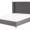 Sängyt<Beliani Parisanky Sametti Harmaa 180 X 200 Cm Lubbon