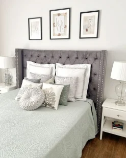 Sängyt<Beliani Parisanky Sametti Harmaa 180 X 200 Cm Lubbon