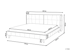 Sängyt<Beliani Parisanky Sametti Harmaa 160 X 200 Cm Senlis