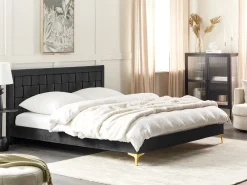 Fashion Beliani Parisanky Sametti Musta 180 X 200 Cm Limoux