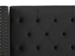 Sängyt<Beliani Parisanky Sametti Musta 180 X 200 Cm Lubbon