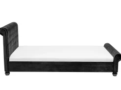 Sängyt<Beliani Parisanky Sametti Musta 180 X 200 Cm Avallon