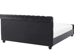 Sängyt<Beliani Parisanky Sametti Musta 180 X 200 Cm Avallon