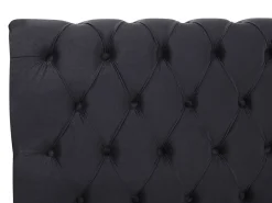 Sängyt<Beliani Parisanky Sametti Musta 180 X 200 Cm Avallon