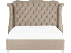 Sängyt<Beliani Parisanky Sametti Ruskeanharmaa 180 X 200 Cm Ayette