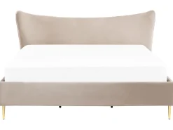 Flash Sale Beliani Parisanky Sametti Ruskeanharmaa 180 X 200 Cm Chaleix