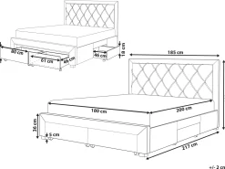 Discount Beliani Parisanky Sametti Säilytystila Beige 180 X 200 Cm Lievin