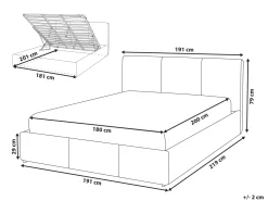 Sängyt<Beliani Parisanky Sametti Säilytystila Tummanharmaa 180 X 200 Cm Bousse