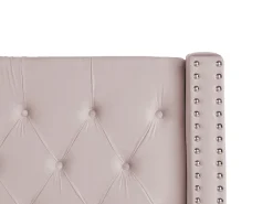 Sängyt<Beliani Parisanky Sametti Säilytystila Vaaleanpunainen 180 X 200 Cm Lubbon