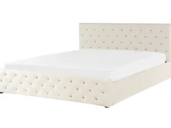 Sängyt<Beliani Parisanky Sametti Säilytystila Vaalea Beige 180 X 200 Cm Amiens