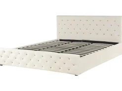 Sängyt<Beliani Parisanky Sametti Säilytystila Vaalea Beige 180 X 200 Cm Amiens