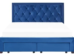 Sängyt<Beliani Parisanky Sametti Säilytystila Laivastonsininen 180 X 200 Cm Lievin