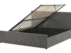 Clearance Beliani Parisanky Sametti Säilytystila Harmaa 180 X 200 Cm Rochefort