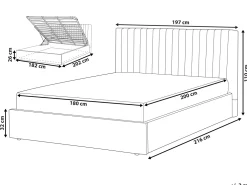 Shop Beliani Parisanky Sametti Säilytystila Harmaa 180 X 200 Cm Vion