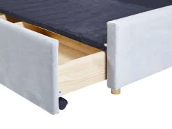 Cheap Beliani Parisanky Sametti Säilytystila Vaaleanharmaa 140 X 200 Cm Vernoyes