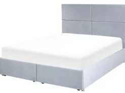 Cheap Beliani Parisanky Sametti Säilytystila Vaaleanharmaa 140 X 200 Cm Vernoyes