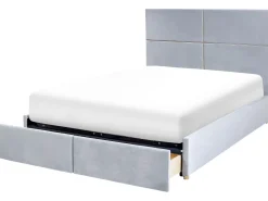 Cheap Beliani Parisanky Sametti Säilytystila Vaaleanharmaa 140 X 200 Cm Vernoyes