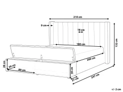Sängyt<Beliani Parisanky Sametti Säilytystila Beige 180 X 200 Cm Noyers