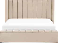 Sängyt<Beliani Parisanky Sametti Säilytystila Beige 180 X 200 Cm Noyers
