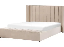 Sängyt<Beliani Parisanky Sametti Säilytystila Beige 180 X 200 Cm Noyers